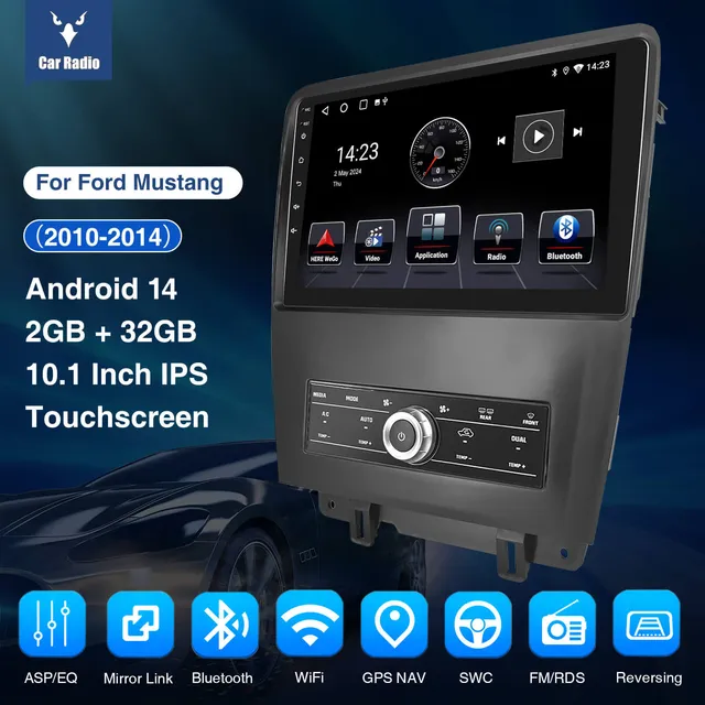 ESSGOO Car Stereo AR1001 Android14 Autoradio Mustang 10 Zoll