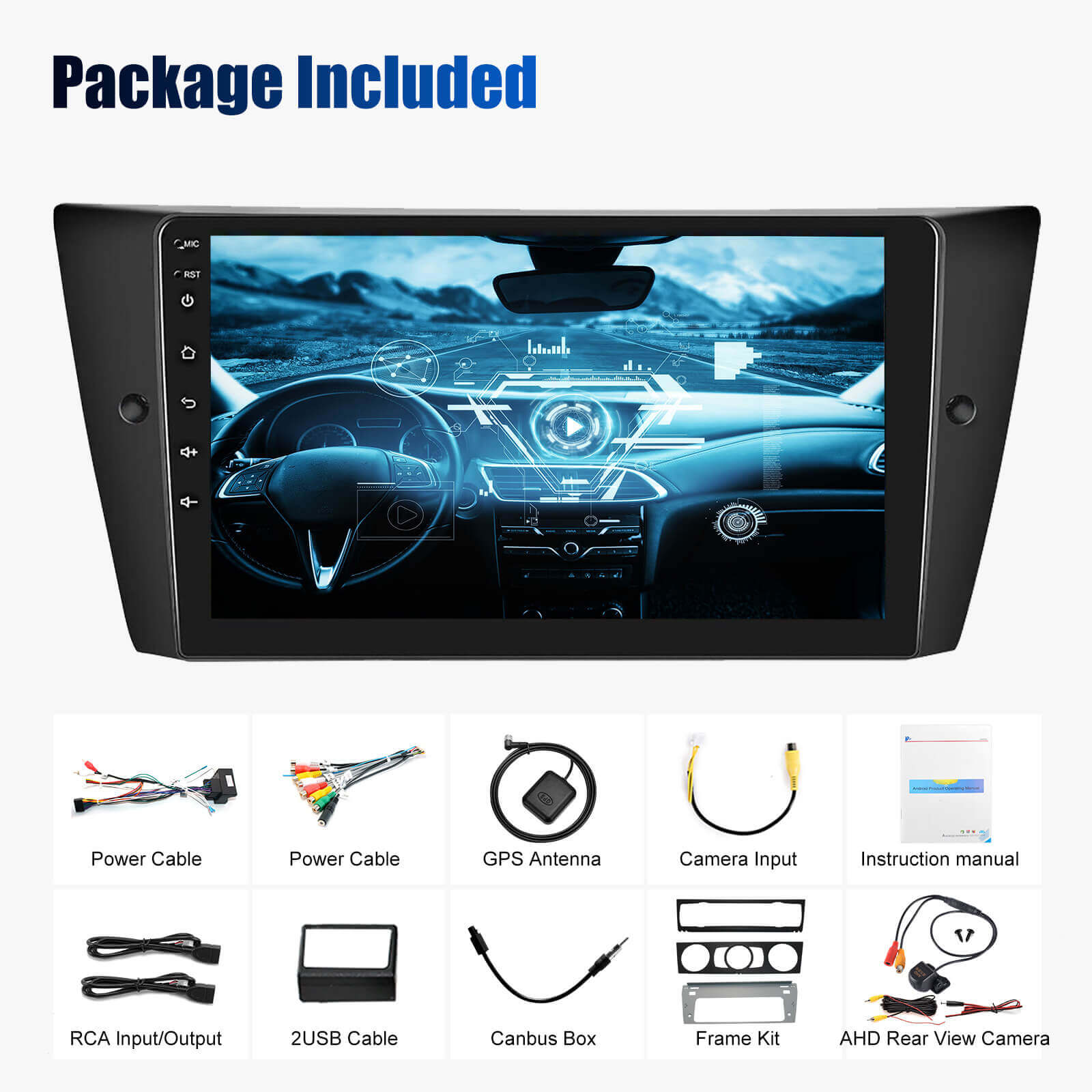 ESSGOO Car Stereo Autoradio BMW 3er E90-E93 9 Zoll