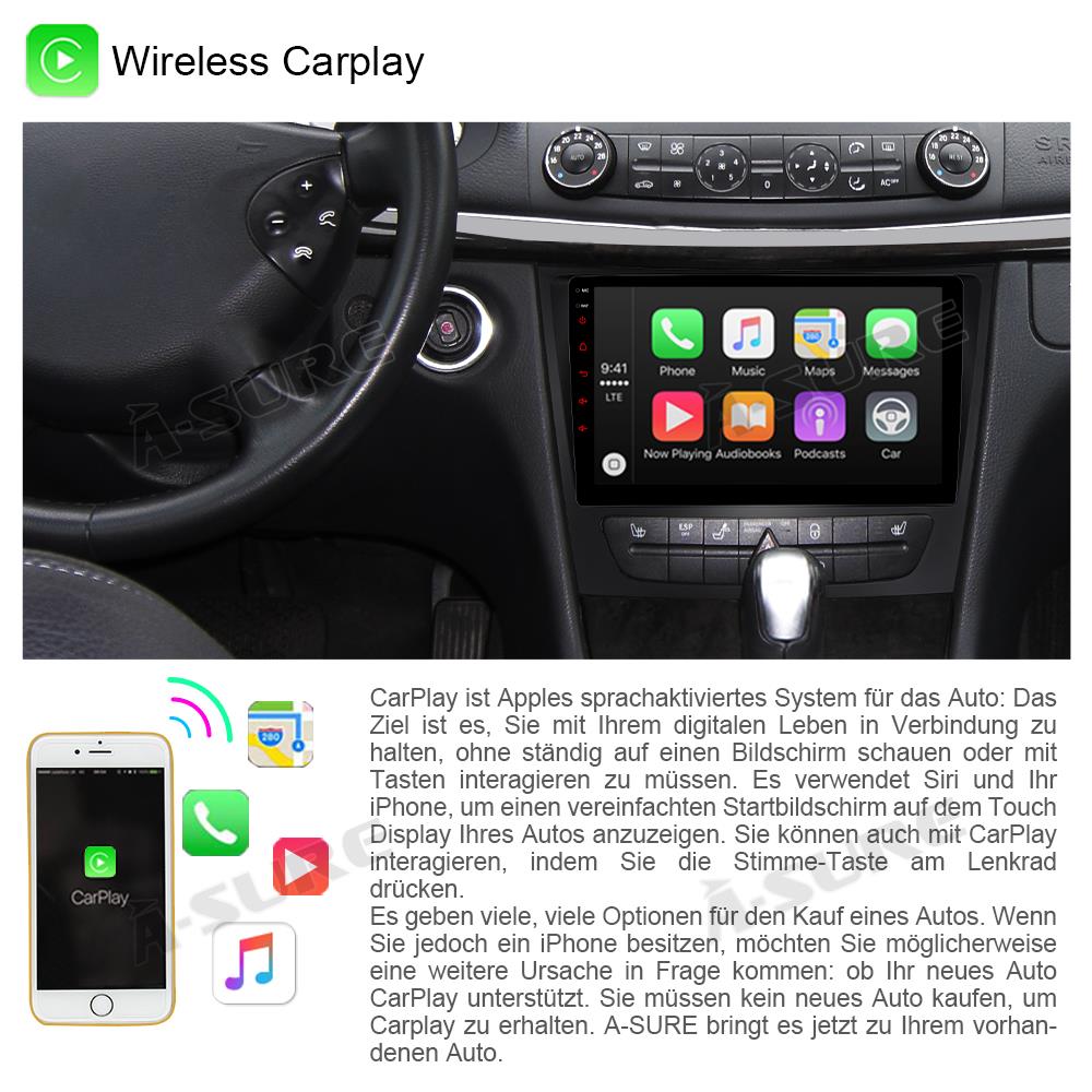 A-Sure Mercedes E CLS W211 C219 Autoradio Android 10 4+64GB