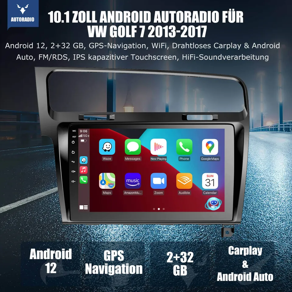 ESSGOO Car Stereo Golf 7 Autoradio 10 Zoll Standard Touchscreen