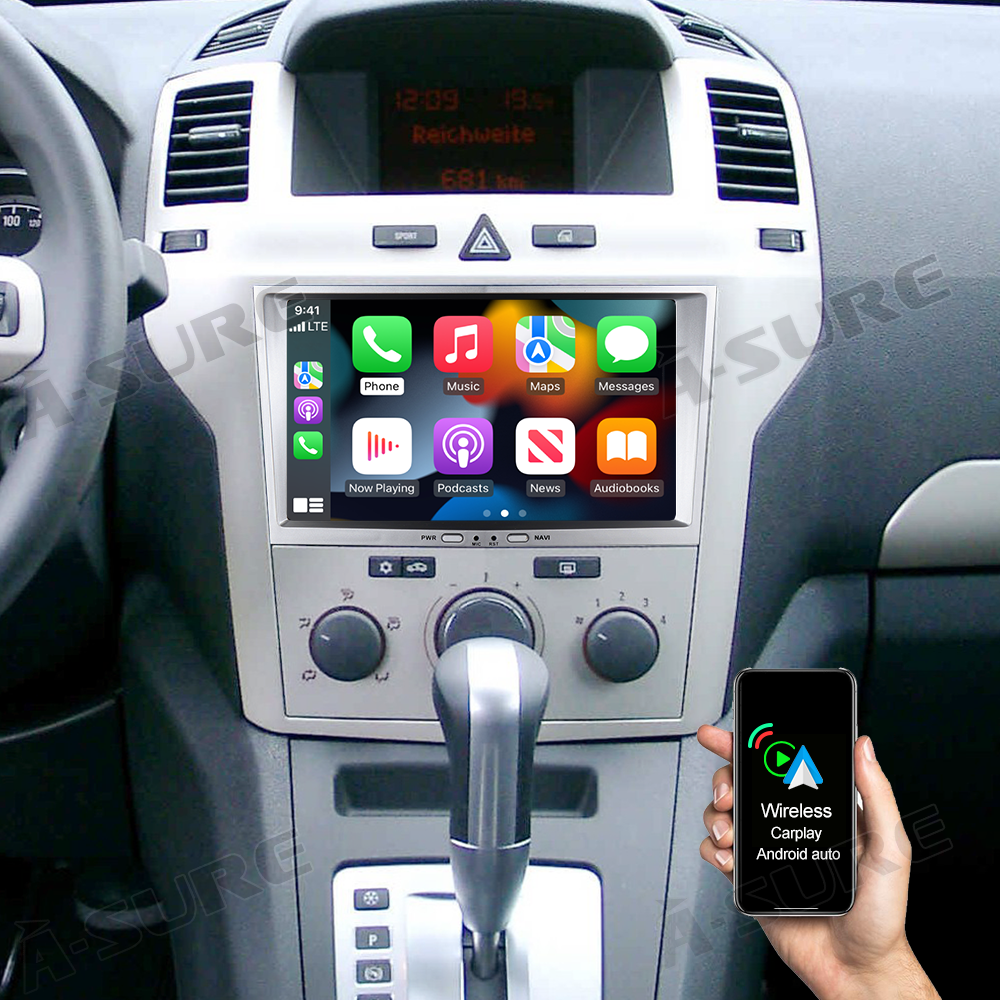 A-Sure GPS car radios 8 Zoll 4+64GB Opel Astra silber