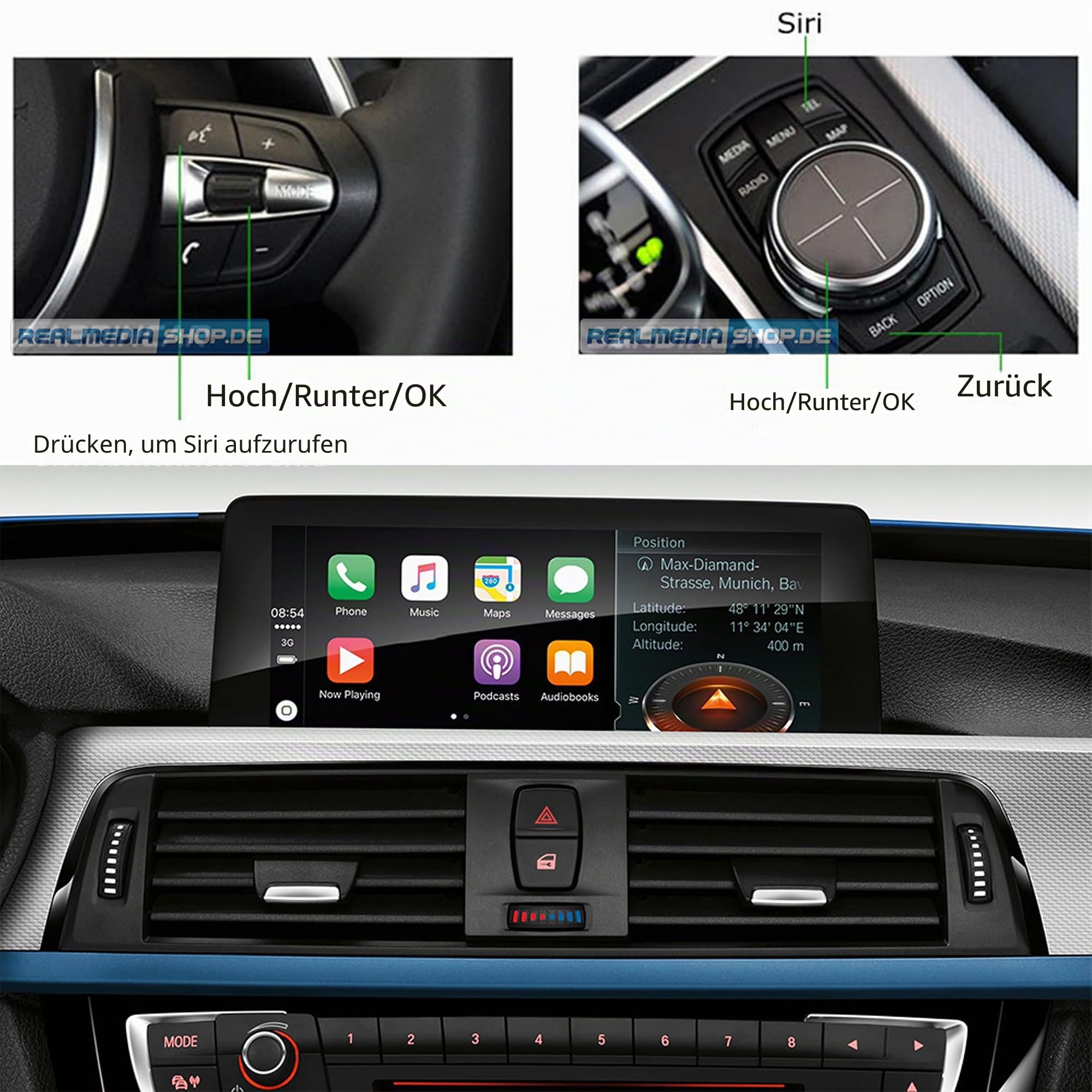 TAFFIO BMW CIC CarPlay Android Auto Modul E90 E60 F10