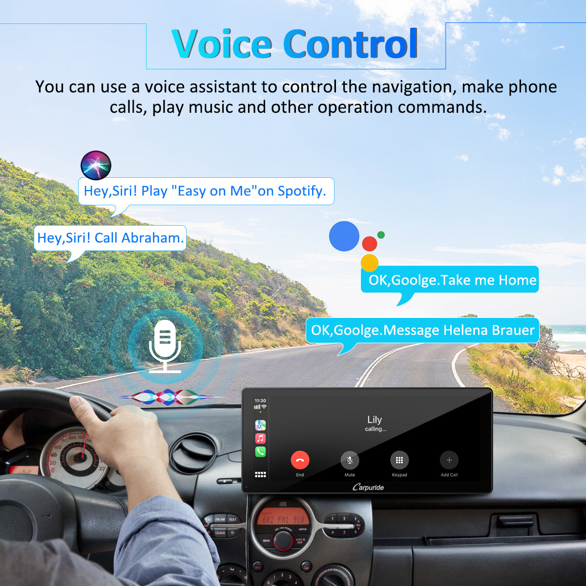 Carpuride W103 Pro CarPlay-Display 10,3 Zoll mit Rückfahrcam