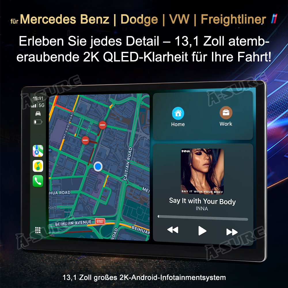 A-Sure GPS Autoradio 13,1 Zoll 4+64GB für Sprinter Crafter