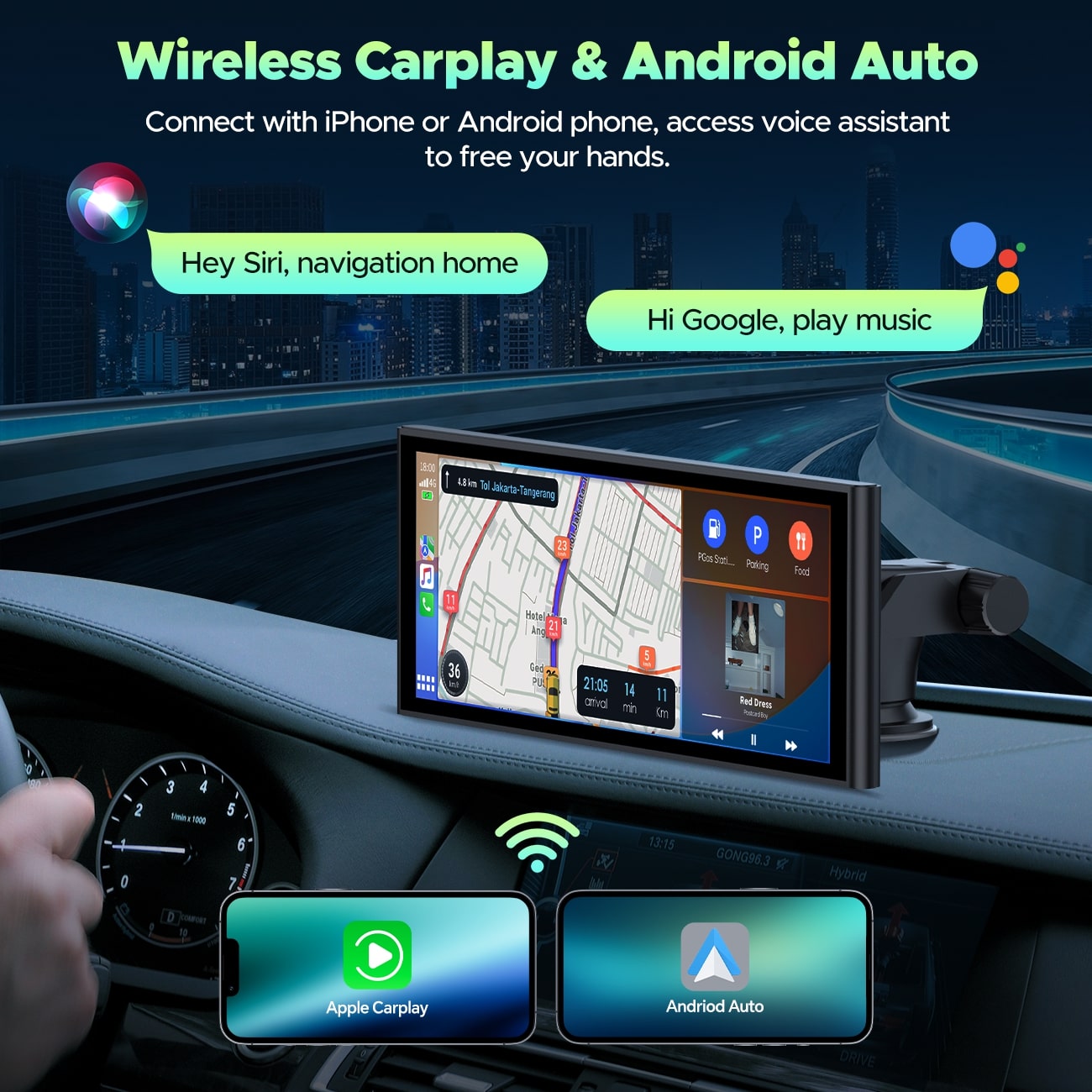 LAMTTO Carplay RC14 9,26 Zoll CarPlay-Display 4K Dashcam