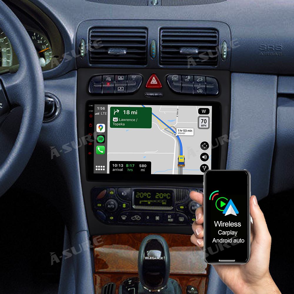 A-Sure GPS car radios 9 Zoll Android Autoradio 2+32GB W203