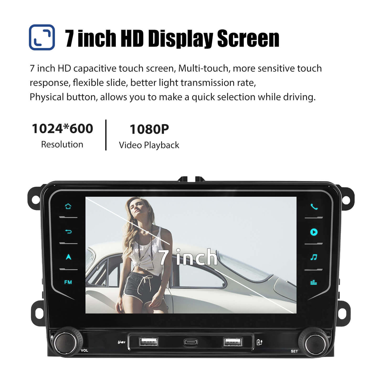ESSGOO Car Stereo AR7002 7 Zoll IPS MP5 Bluetooth Autoradio