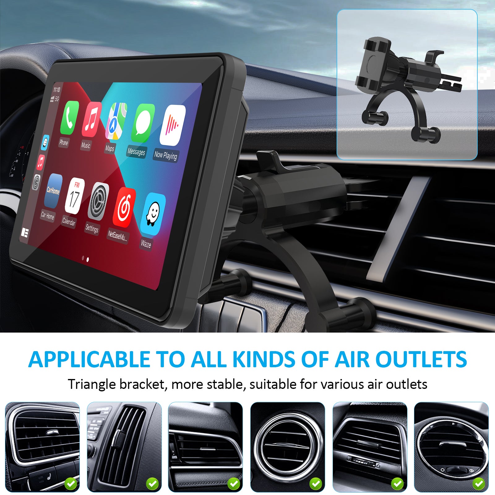 Carpuride Accessories Air Outlet Bracket Lüftungshalterung Auto