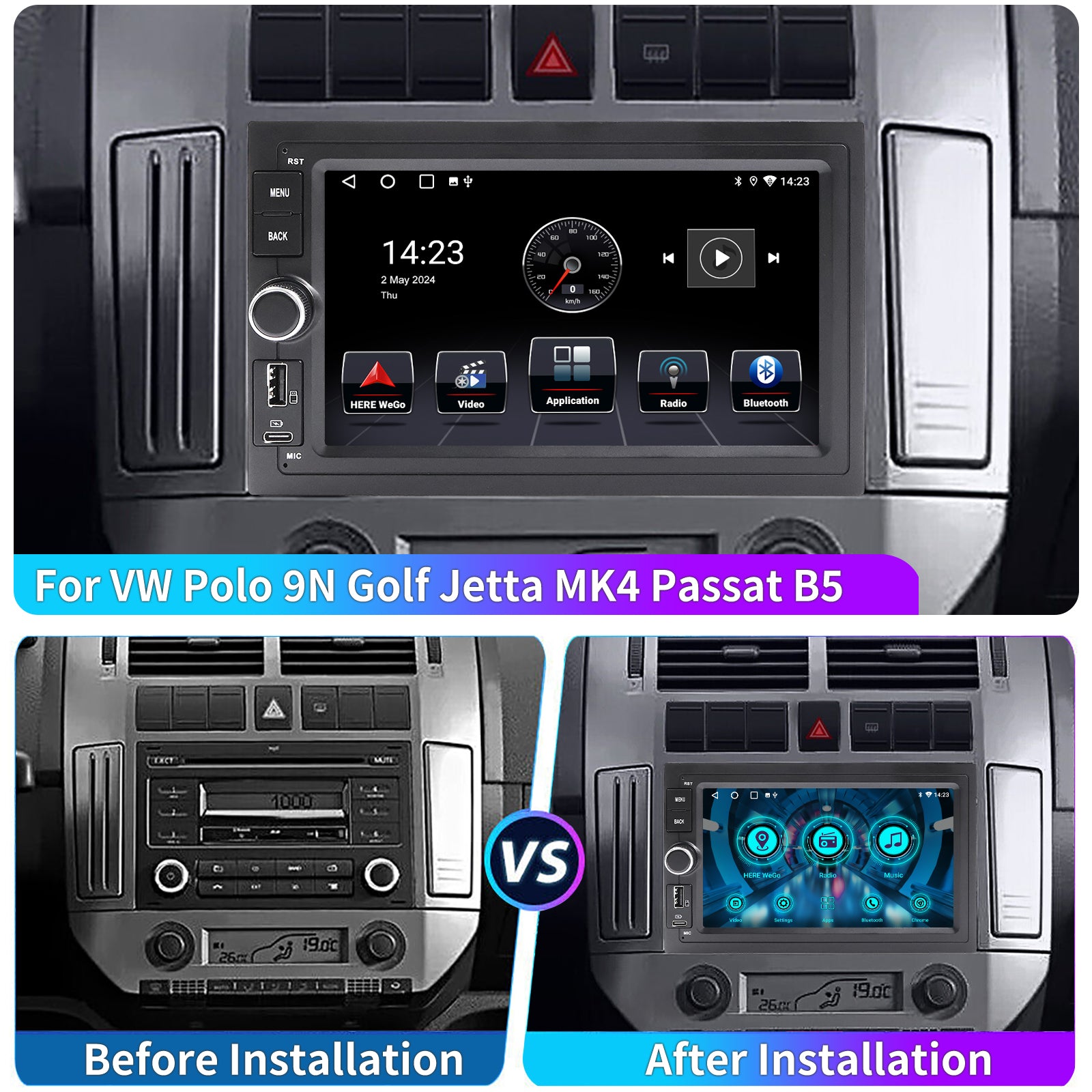 ESSGOO Car Stereo AR7001 VW Autoradio Android 16 7 Zoll