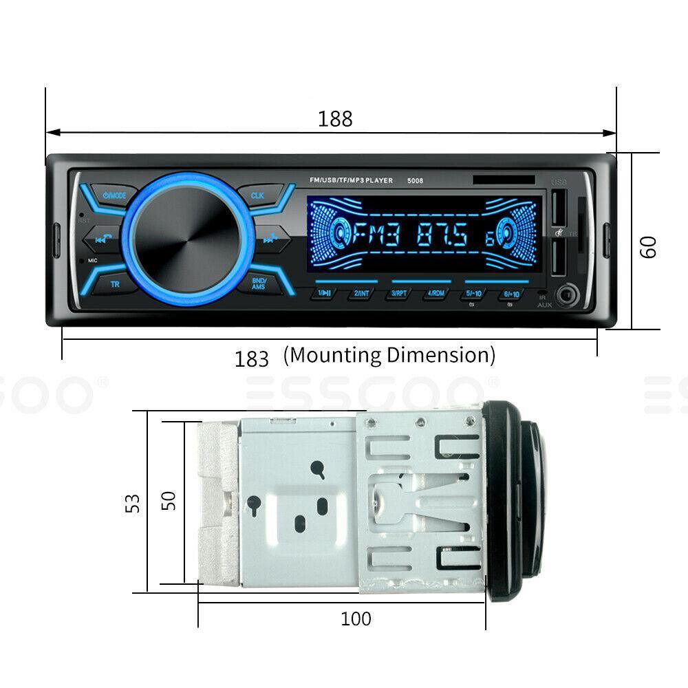 ESSGOO Car Stereo TS0001 1-DIN Autoradio Bluetooth Standard