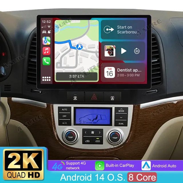 A-Sure GPS Autoradio Hyundai Santa Fe 13,1 Zoll 4+64GB CarPlay