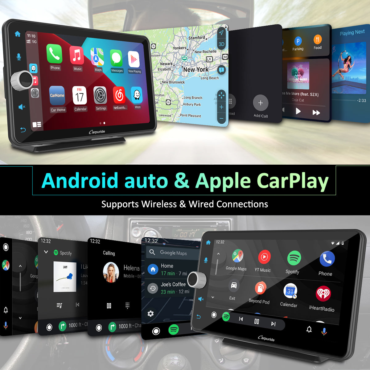 Carpuride Car Smart Stereo W706 CarPlay-Display 7 Zoll mit Rückfahrkamera