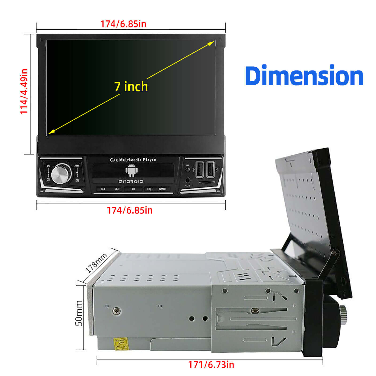ESSGOO Car Stereo AR7006 1-DIN Autoradio 7 Zoll Touch