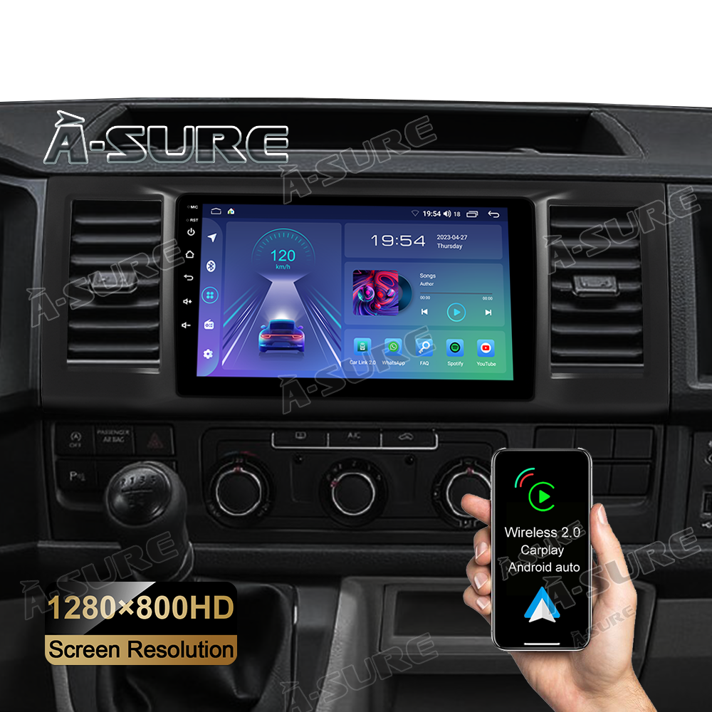 A-Sure VW T6 9 Zoll Autoradio 2GB+32GB CarPlay Navi 2016-2021