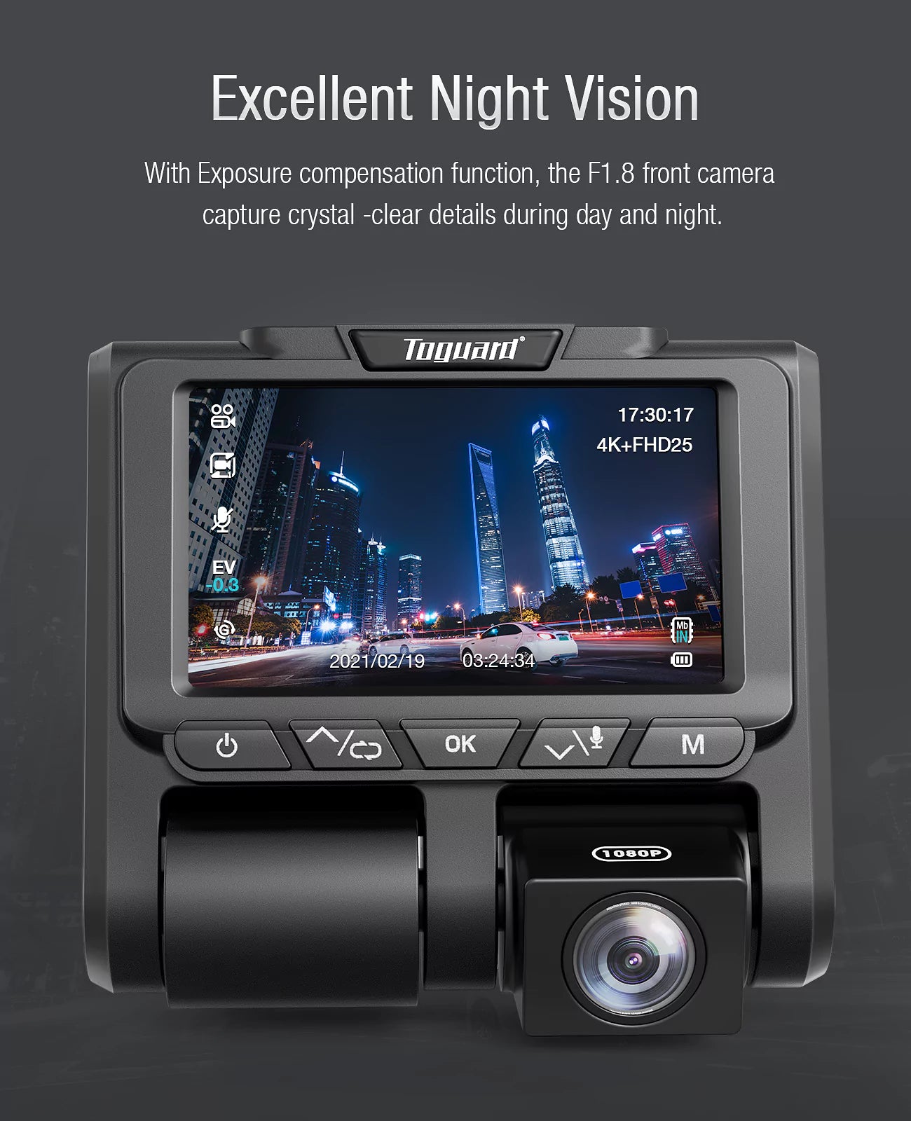 LAMTTO CE45 Dual 1080P Dashcam vorne und innen für Taxi