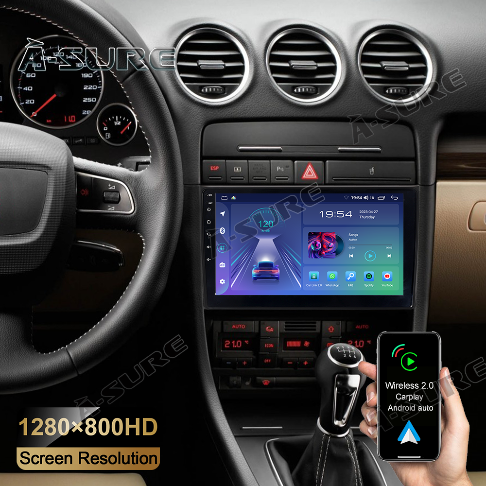 A-Sure GPS car radios Audi A4 B6 B7 Autoradio 2+32GB CarPlay