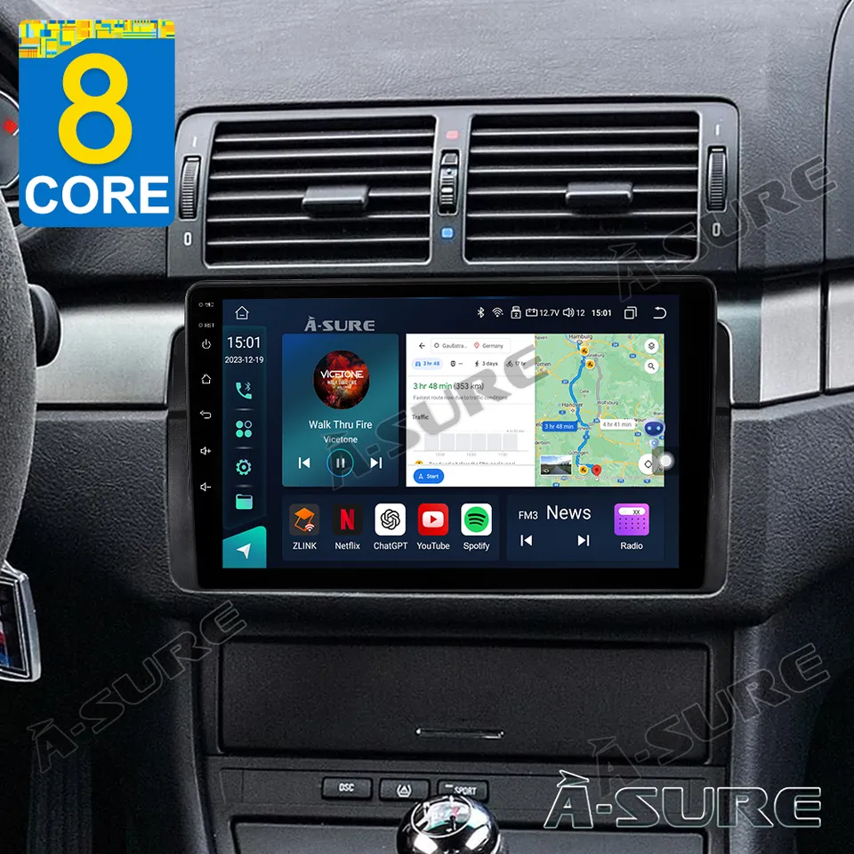 A-Sure GPS BMW E46 Autoradio 9 Zoll 4+64GB Android 13