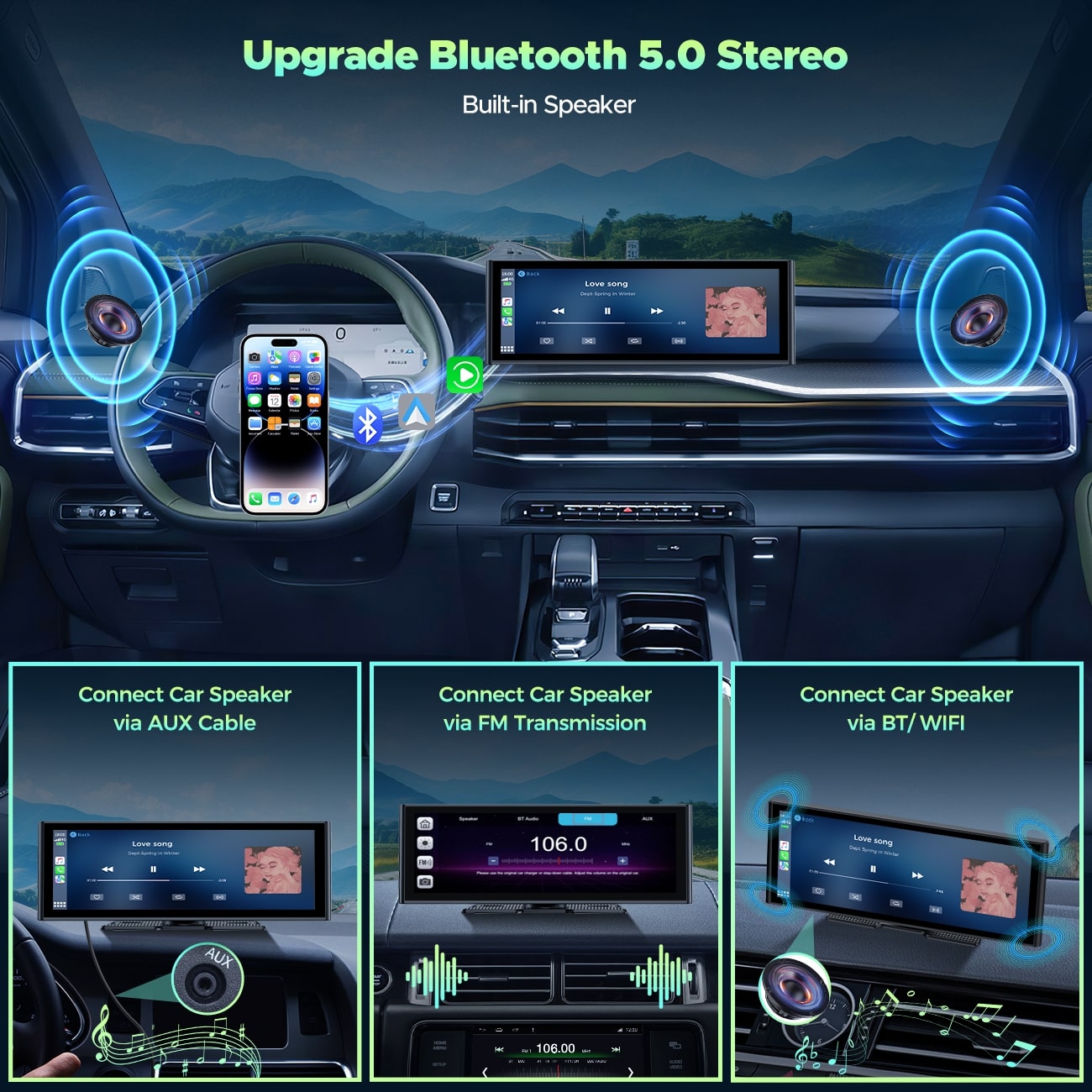 LAMTTO Carplay RC14 9,26 Zoll CarPlay-Display 4K Dashcam