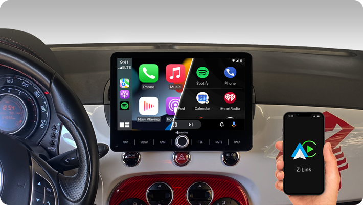 Dynavin 9 Android Autoradio für Fiat 500 mit Wireless CarPlay