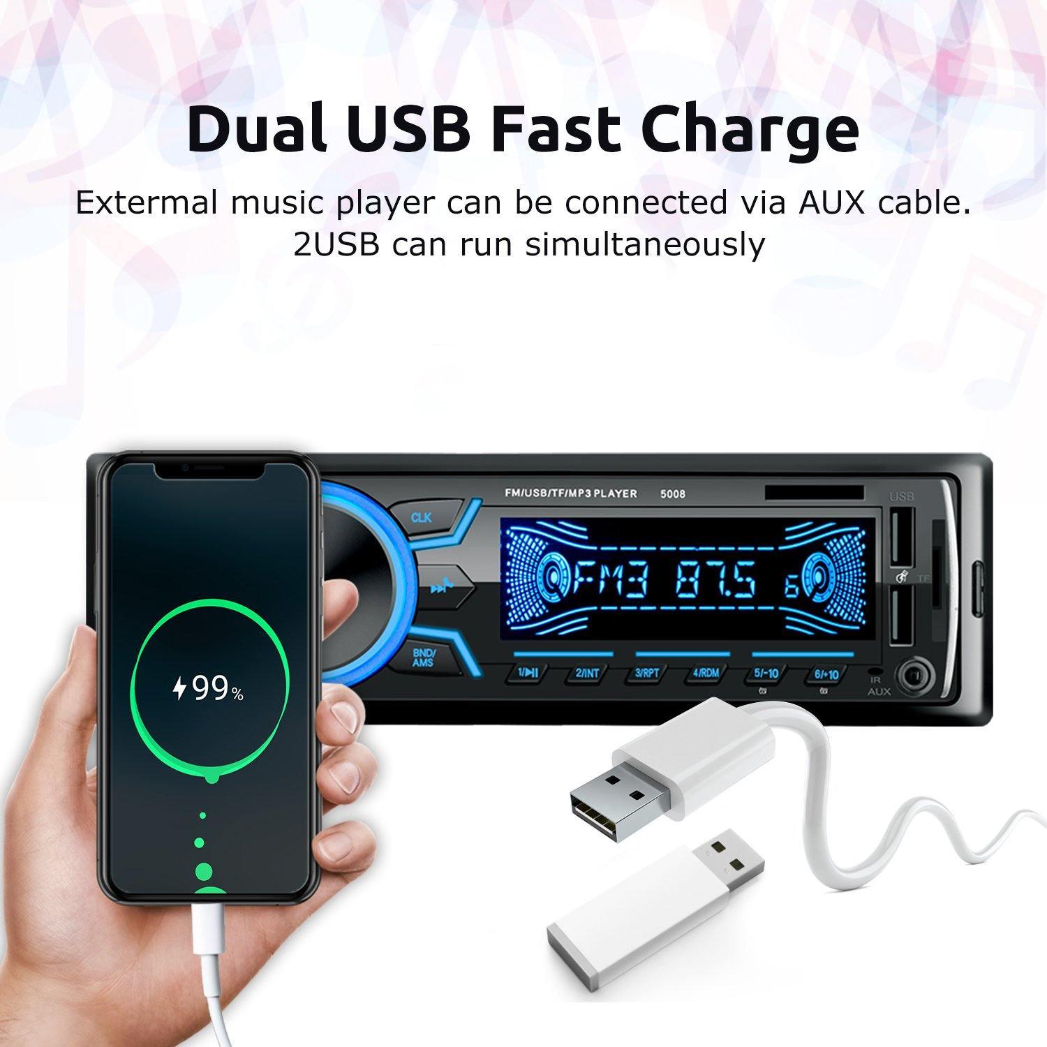 ESSGOO Car Stereo TS0001 1-DIN Autoradio Bluetooth Standard