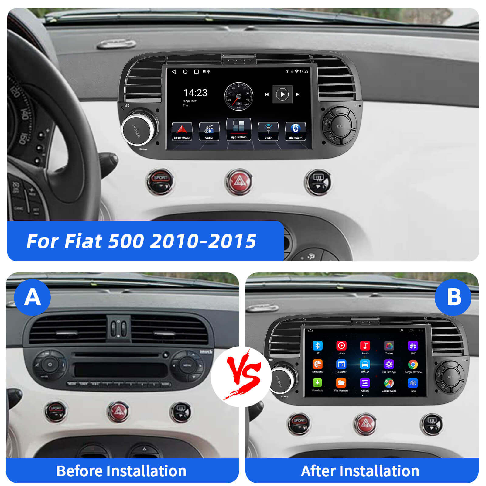 ESSGOO Car Stereo AR7001 Autoradio Fiat 500 Android
