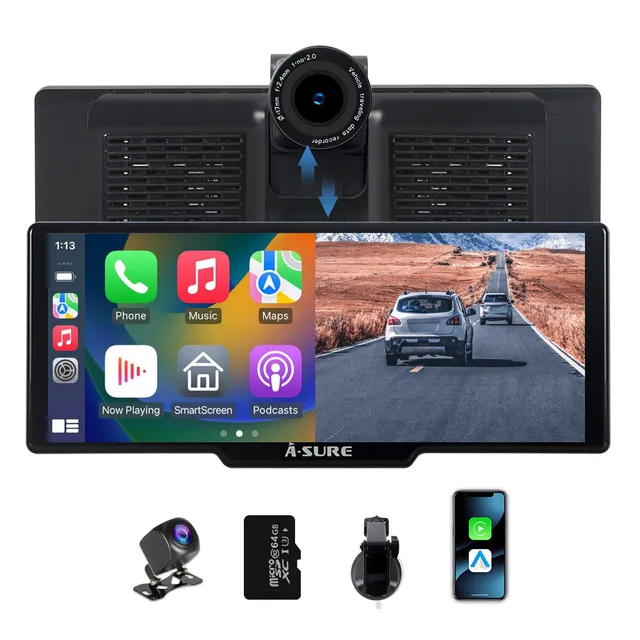 A-Sure Radio accessories 9,26 Zoll CarPlay Display 4K Dashcam