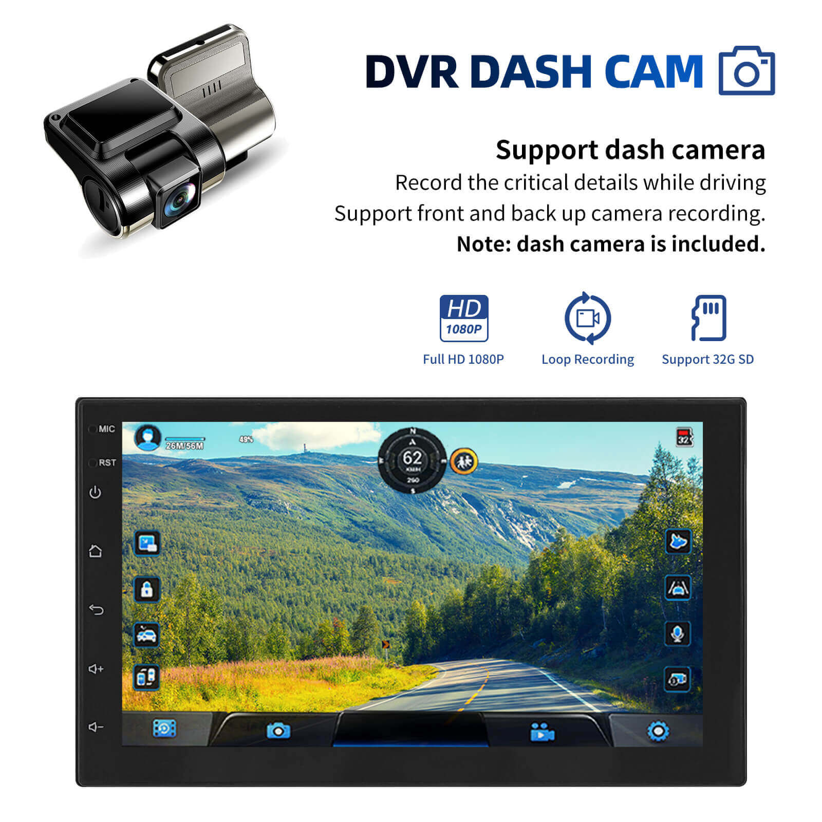 ESSGOO AR7001 7 Zoll 2-DIN Autoradio mit CarPlay Standard