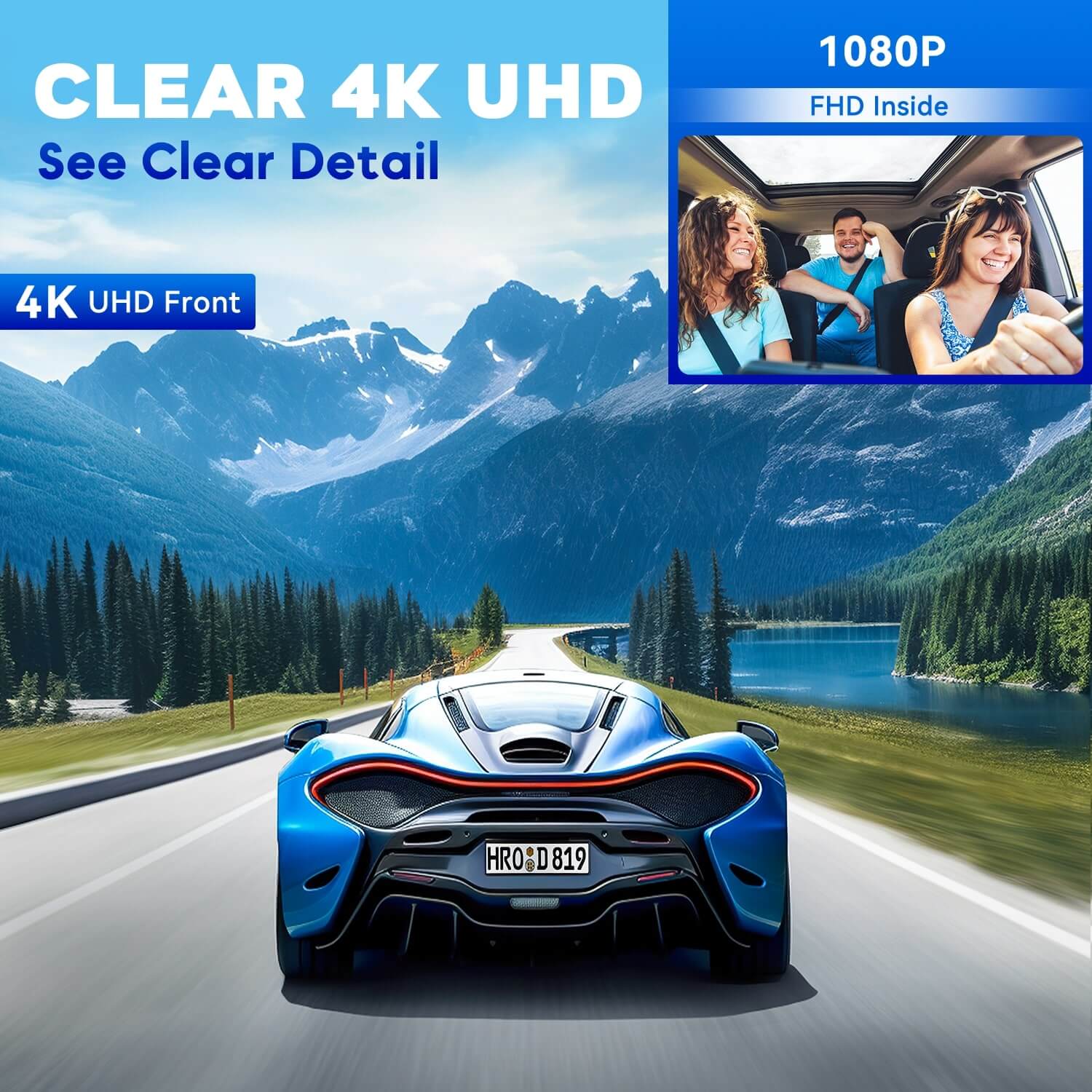 LAMTTO Dash Cam DC17 4K Dashcam Front Innen 64GB