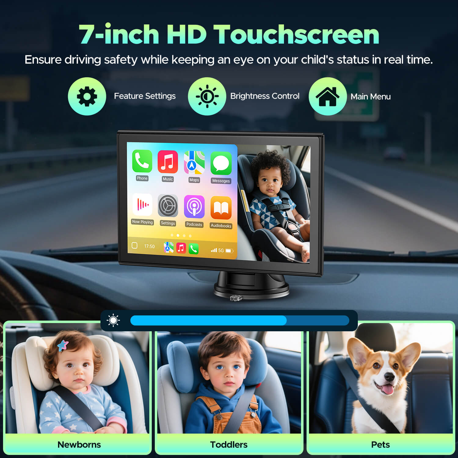 LAMTTO Carplay RC27 7 Zoll Babykamera Display