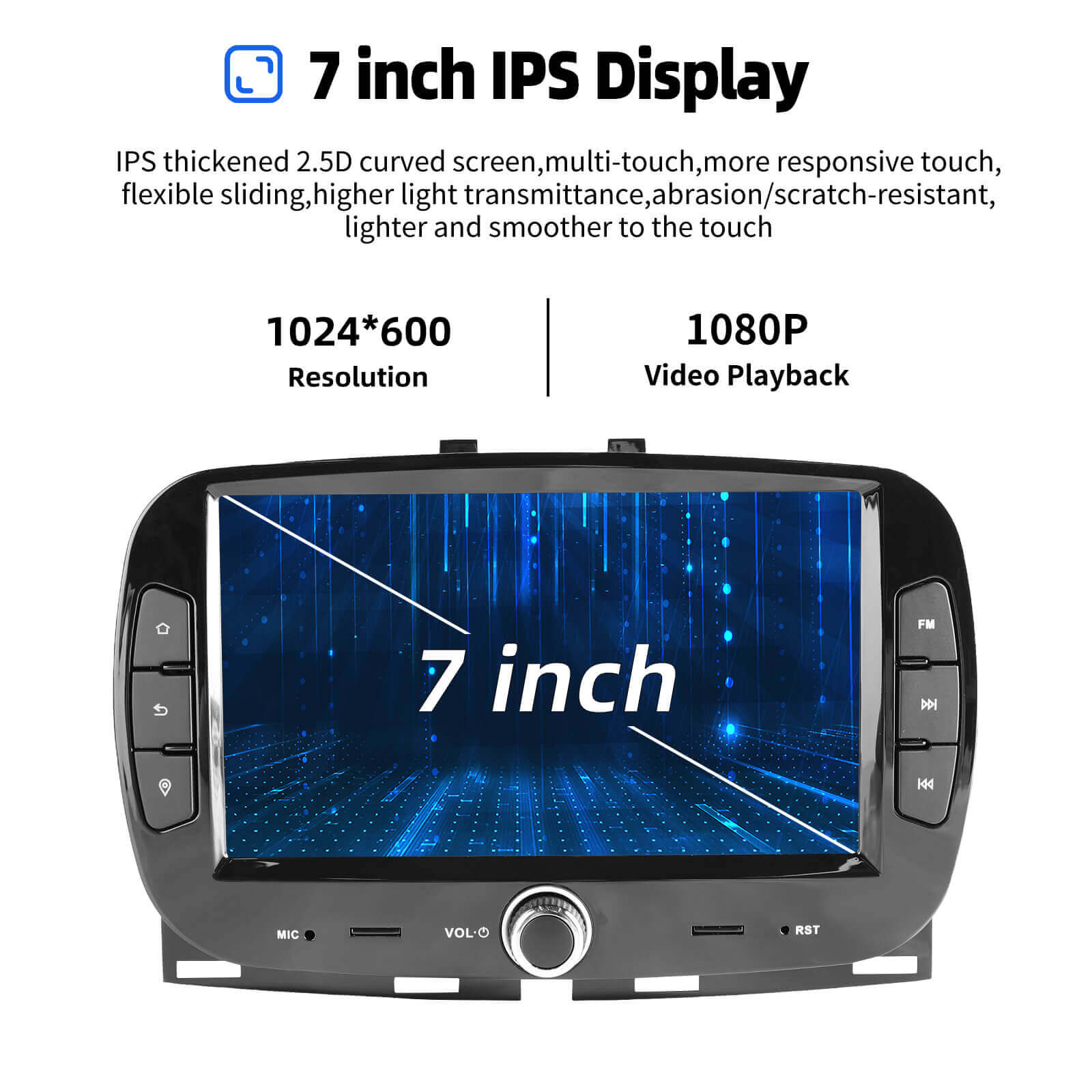 ESSGOO AR7001 Fiat 500 Autoradio 7 Zoll Android 14