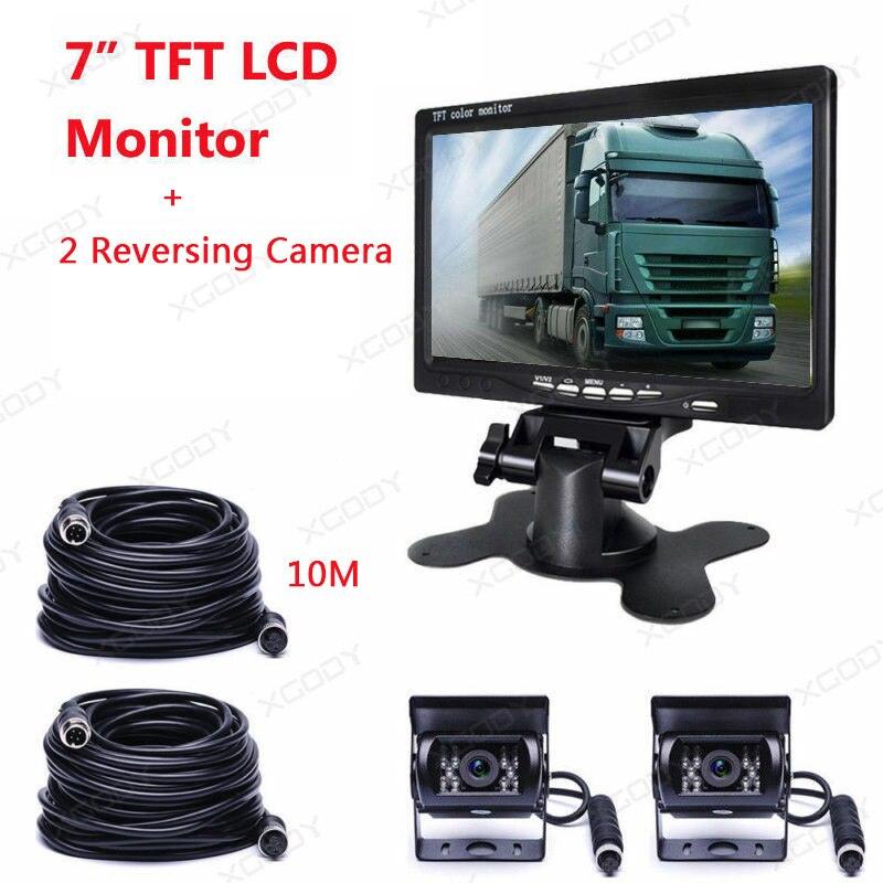 ESSGOO Accessories 7 Zoll LCD Monitor 1 Monitor mit 2 Kameras