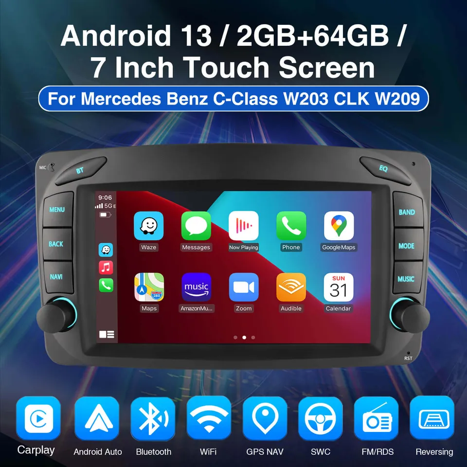 ESSGOO Car Stereo AR7001 Autoradio für Mercedes W209 2002-2010
