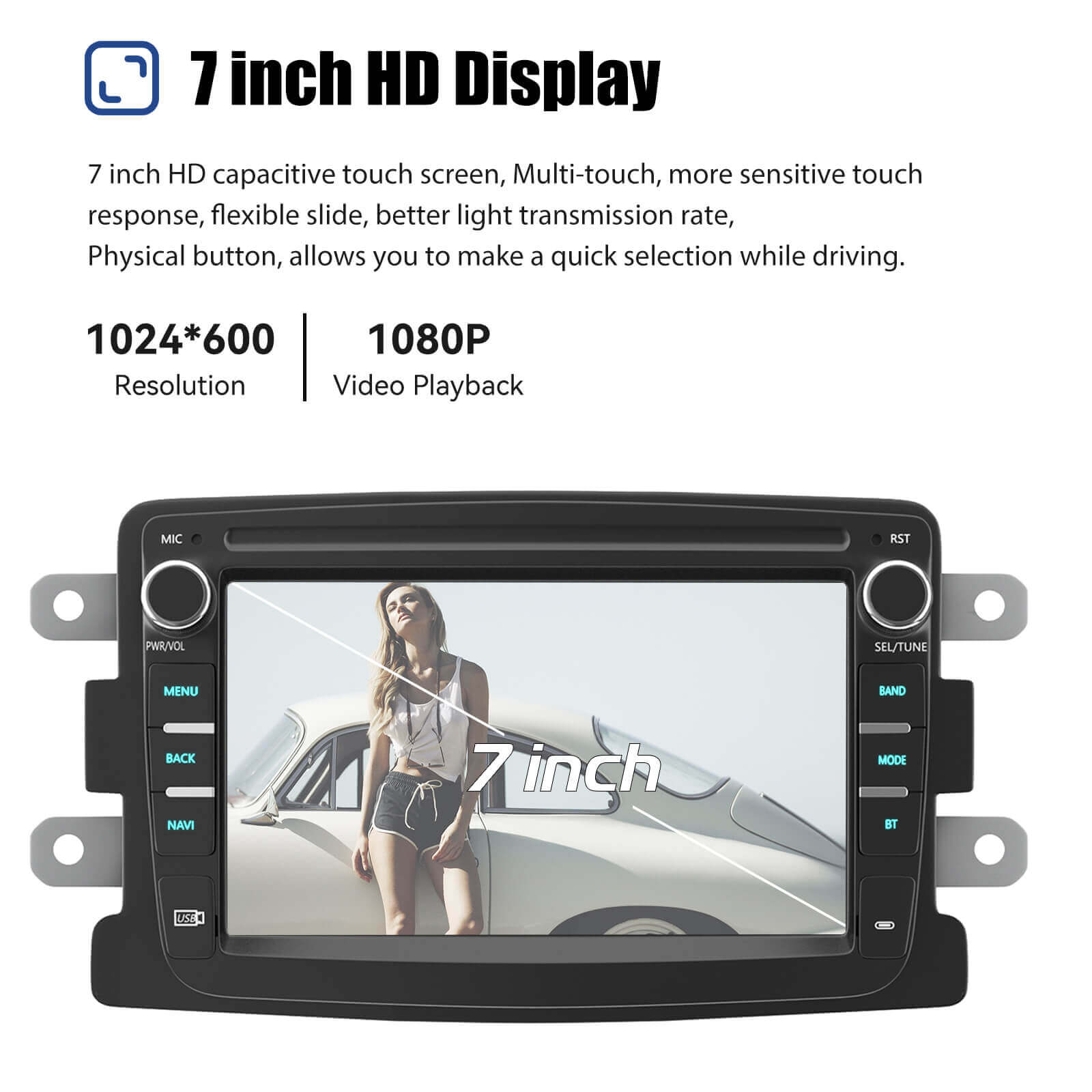 ESSGOO AR7001 7 Zoll Autoradio Android 15 für Renault Dacia