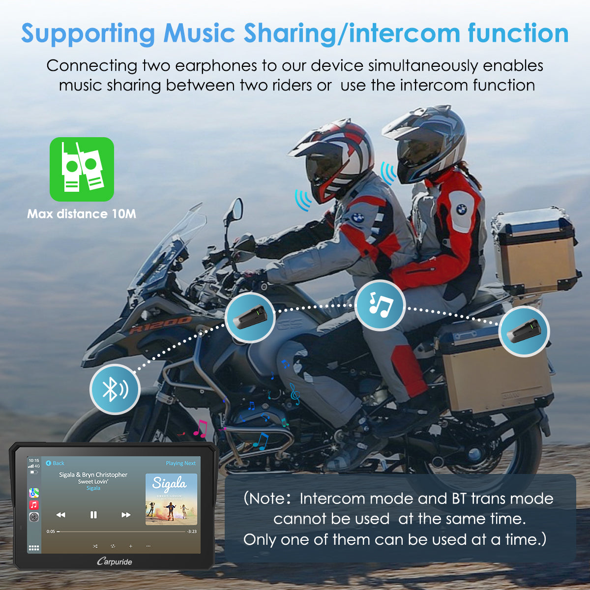 Carpuride W702B Pro Motorrad Display 7 Zoll IP67