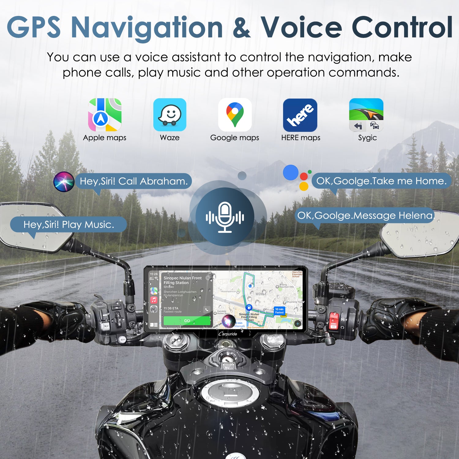 Carpuride W619 Motorrad Display CarPlay 6,86 Zoll IP67
