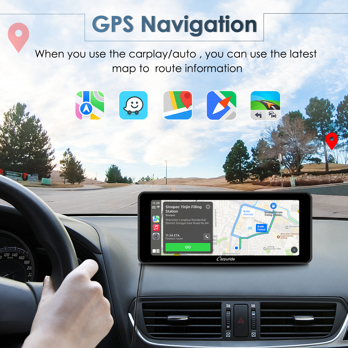Carpuride W609 Car Smart Stereo Carplay-Display 6,86 Zoll Kamera