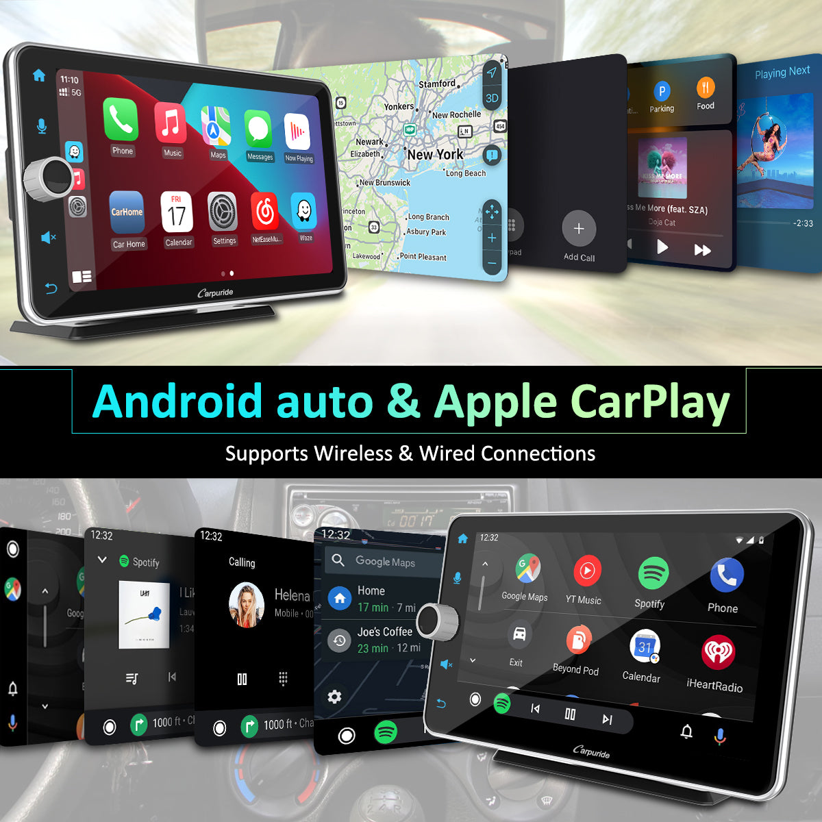 Carpuride Car Smart Stereo W706 Display 7 Zoll Silber mit Rückfahrkamera