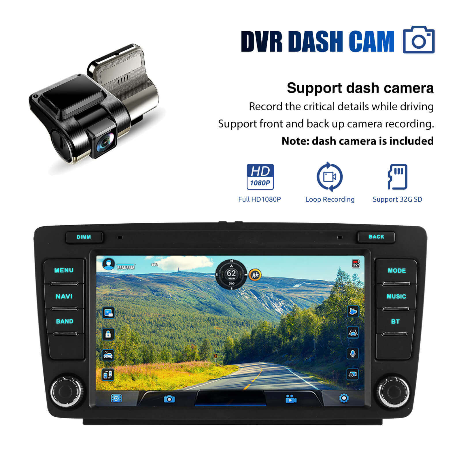 ESSGOO Car Stereo AR8001 8 Zoll Autoradio Octavia Android
