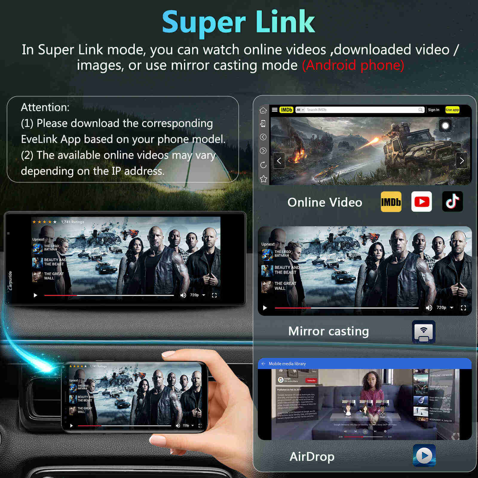 Carpuride Car Smart Stereo W903S Dashcam 9,3-Zoll 4K
