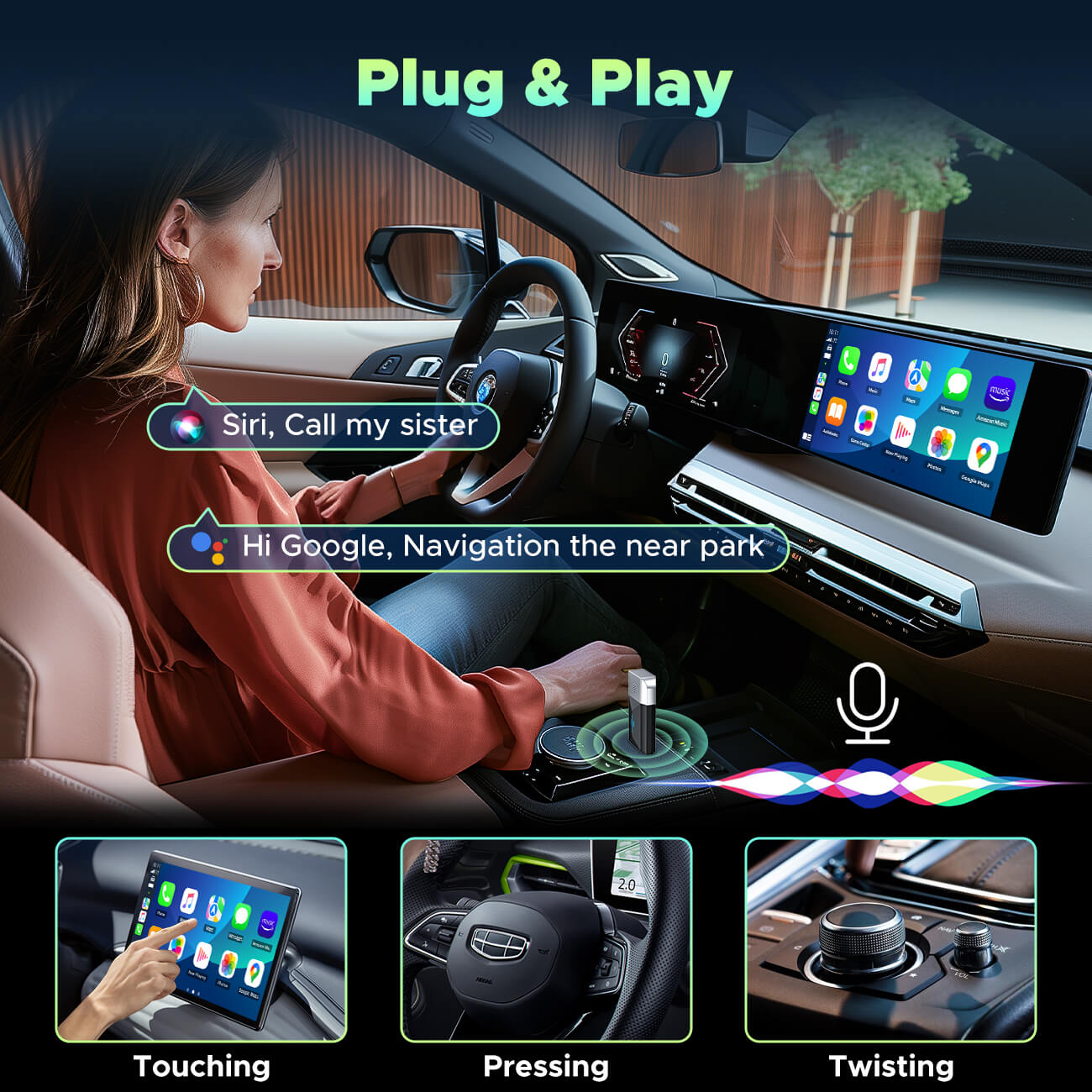 LAMTTO Adapter RC22 Wireless CarPlay 2-in-1 1er Pack
