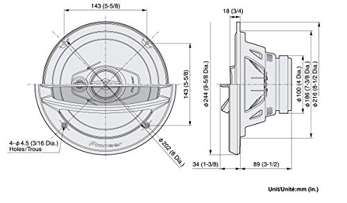 Pioneer TS-G 3-Wege Lautsprecher 20cm 500W Koax schwarz