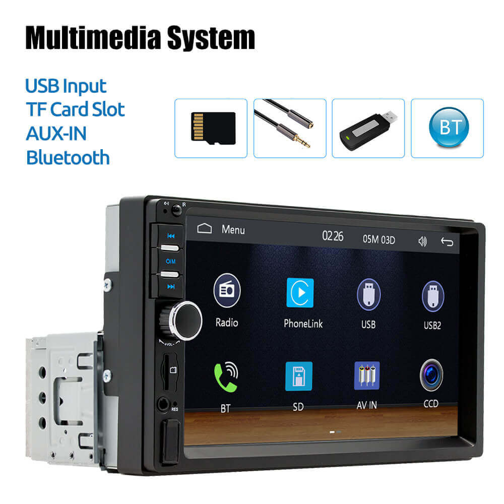 ESSGOO Car Stereo 7018B 1-DIN Autoradio CarPlay 7 Zoll