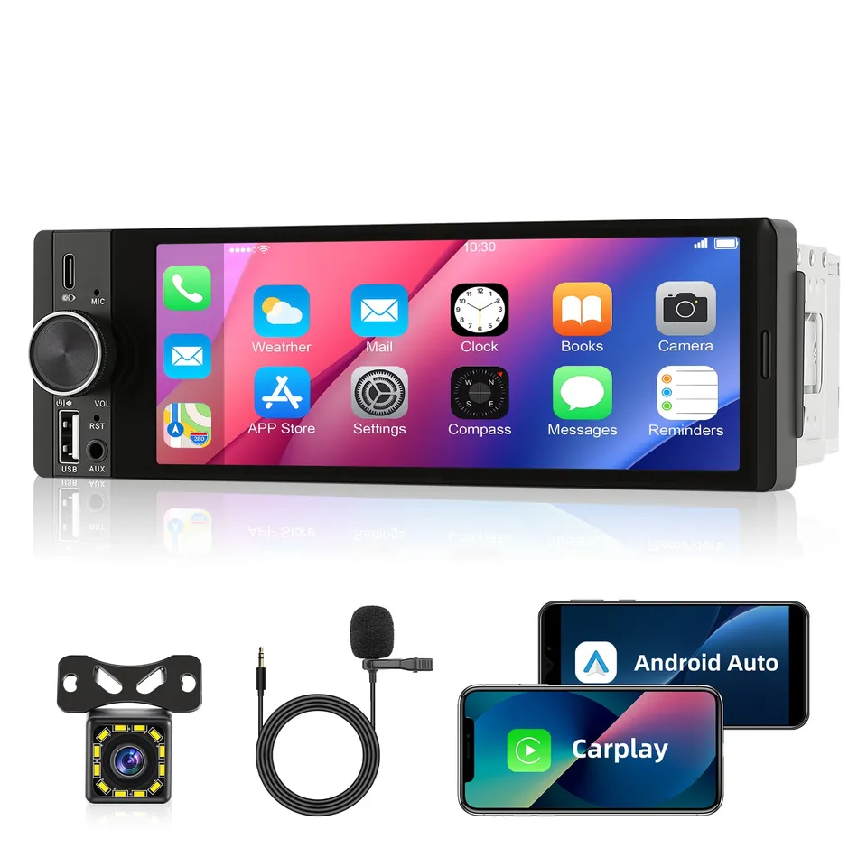 ESSGOO Car Stereo FR7002 1-DIN Autoradio 6,36 Zoll Touch