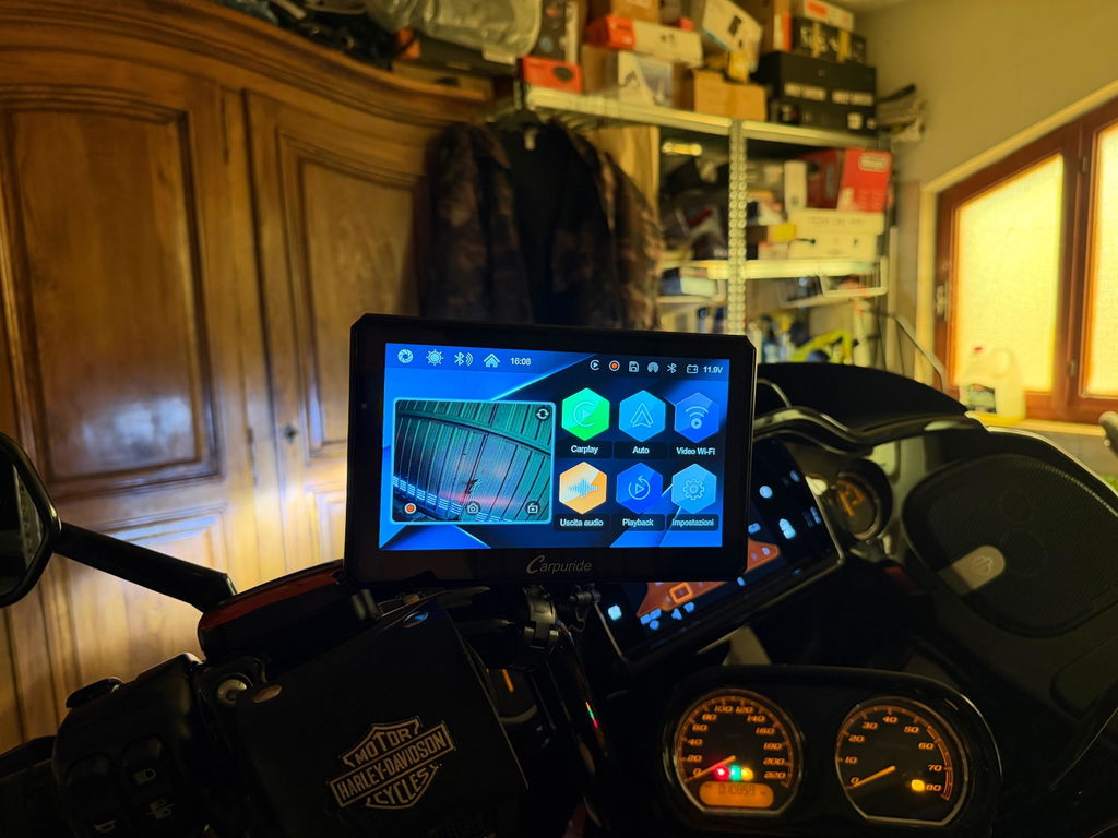 Carpuride W712D Motorrad CarPlay-Display 7 Zoll Dashcam