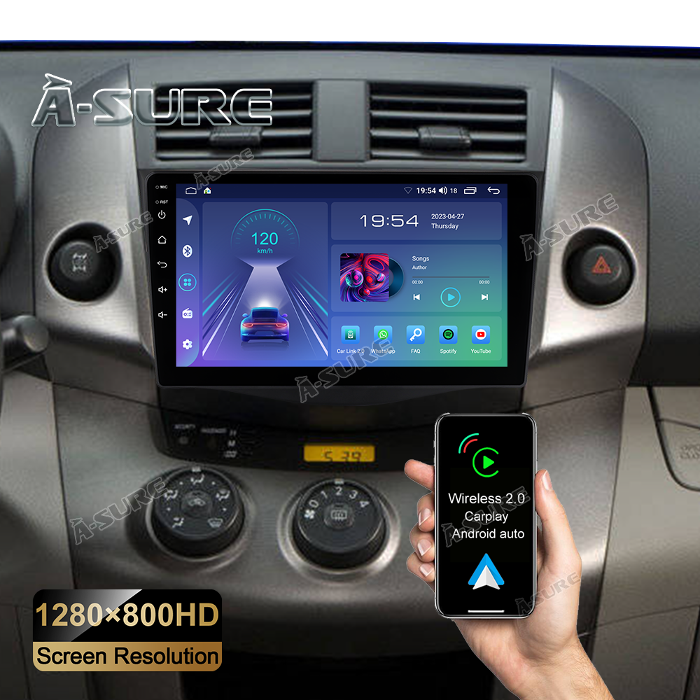A-Sure GPS Autoradio Toyota RAV4 9-Zoll 32GB CarPlay