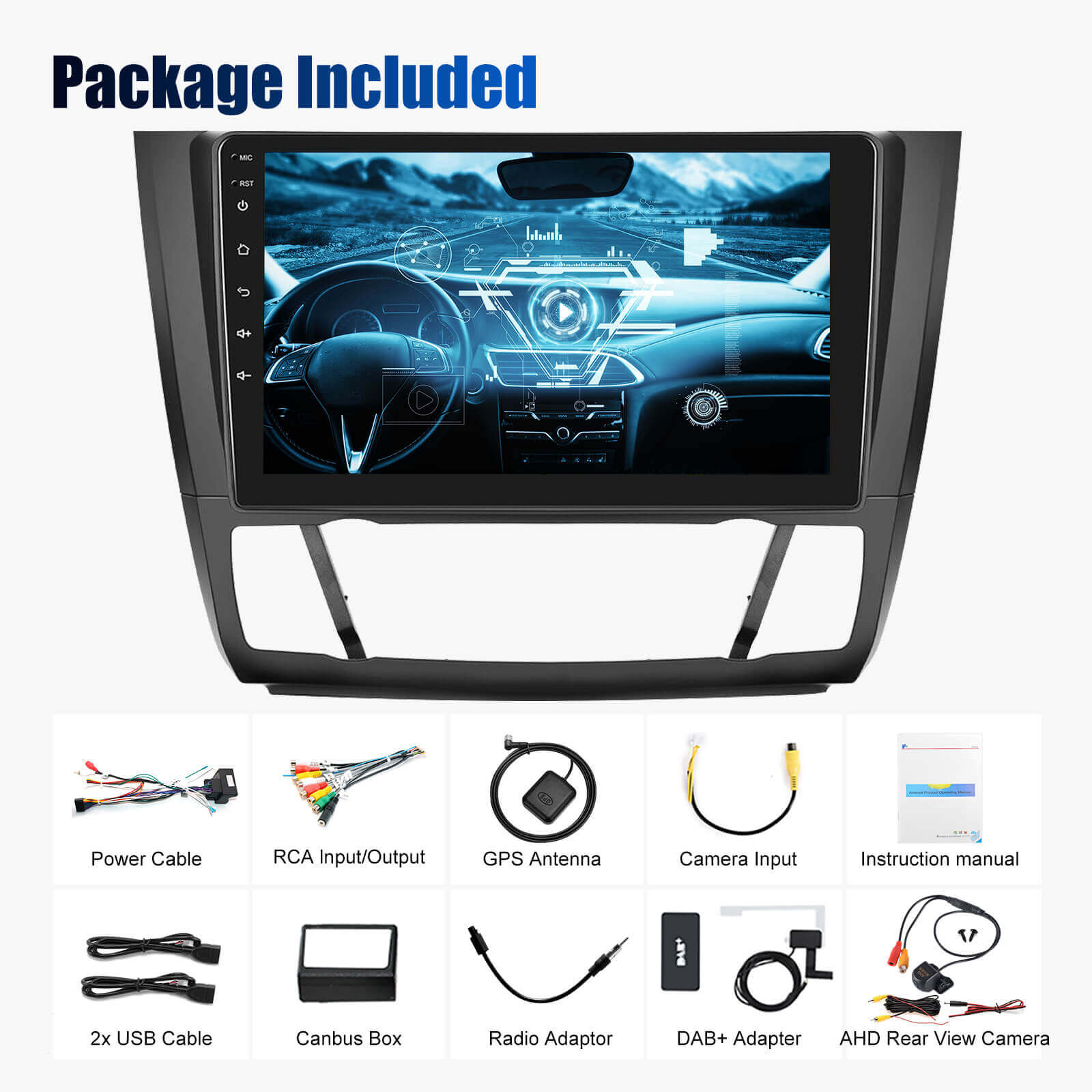 ESSGOO Car Stereo BMW 1er 9-Zoll Autoradio CarPlay Standard