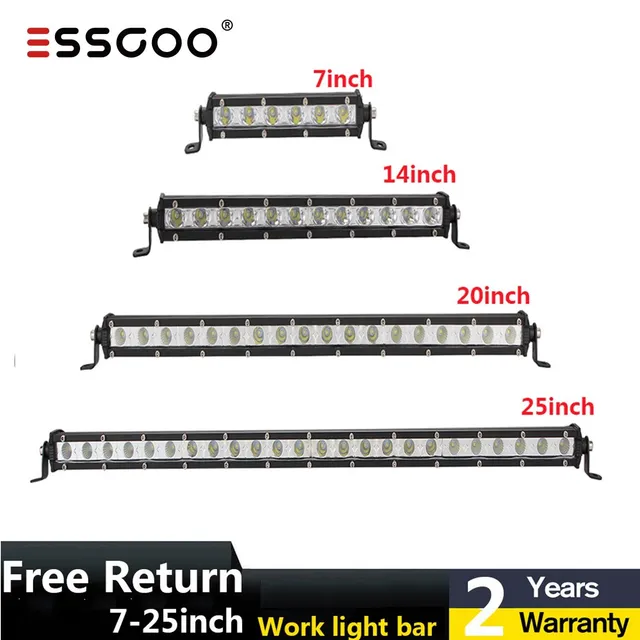 ESSGOO Auto Work Light LED Lightbar 7 Zoll 18W 12V