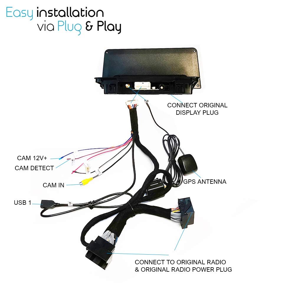 TAFFIO A3 8V 9 Zoll Android Autoradio CarPlay GPS USB