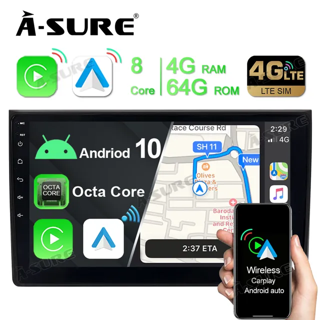A-Sure GPS car radios 9 Zoll Android 11 Autoradio 4+64GB A4