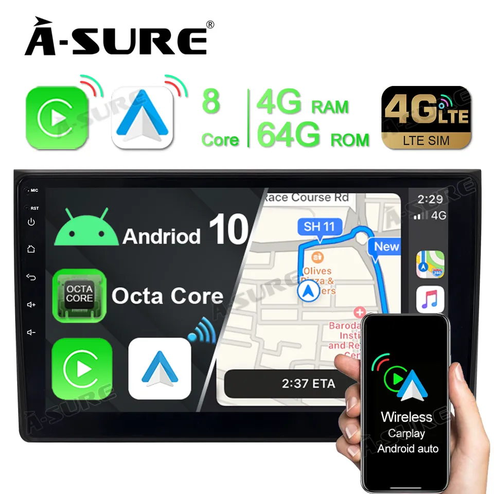 A-Sure GPS car radios 9 Zoll Android 11 Autoradio 4+64GB A4